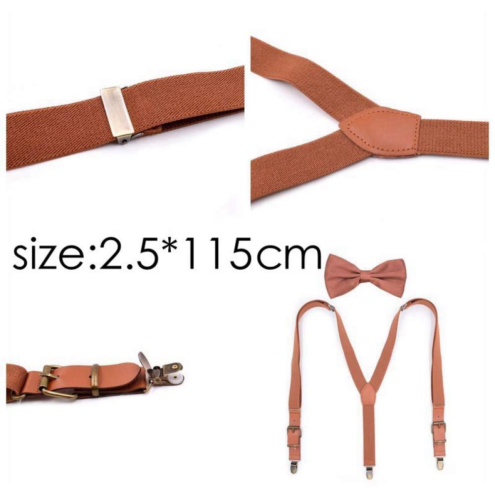 Muszka szelki dla mężczyzn kobiety Vintage Pu Patch spodnie motylkowe wesele