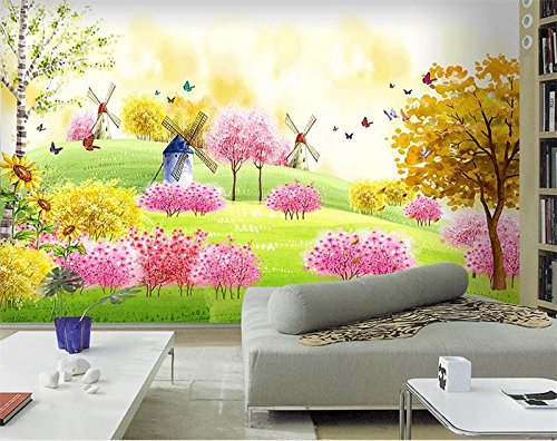 XZCWWH Frühlingslandschaftsmalereibildhintergrundwandtapete Der Tapete...