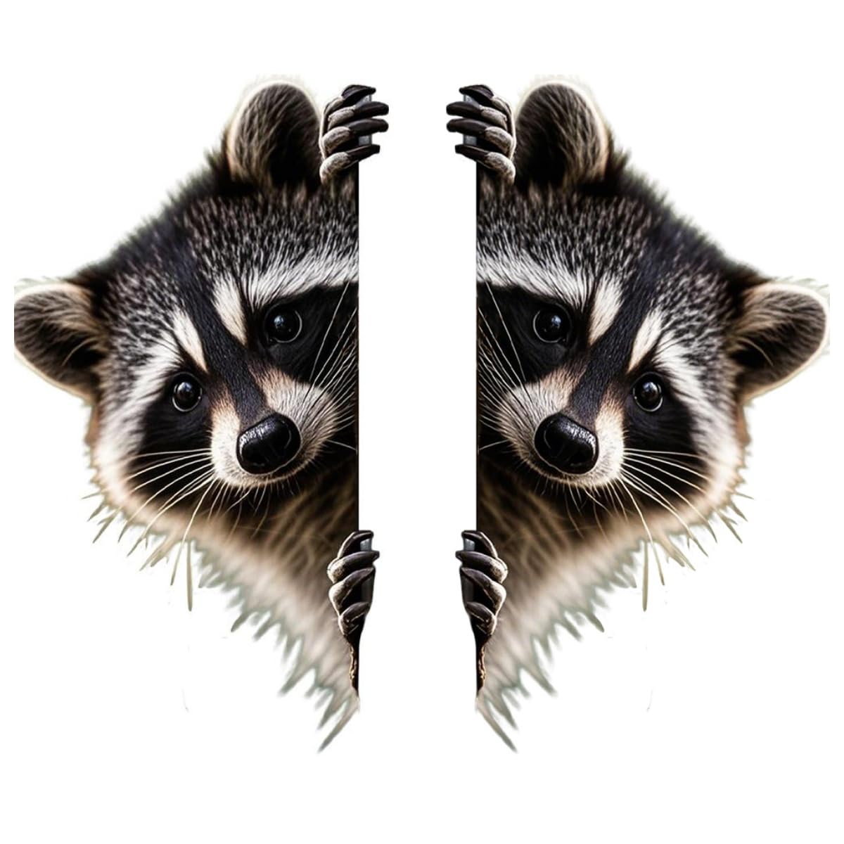 2Pack Peeking Raccoon Stickers,Funny Raccoon Cute Car Decal 4.69 * 7.87 Inches Decal Car Window Laptop Wall Bumper Sticker (1 Left 1 Right)