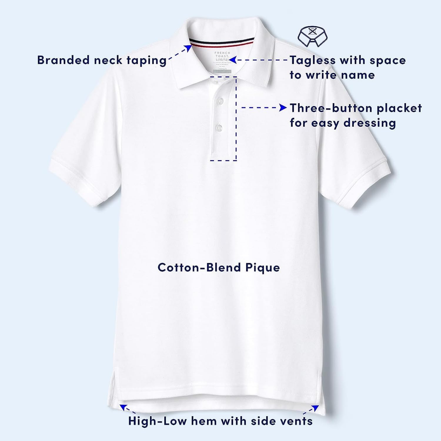 French Toast Boys' 2-Pack Short Sleeve Pique Polo Shirt