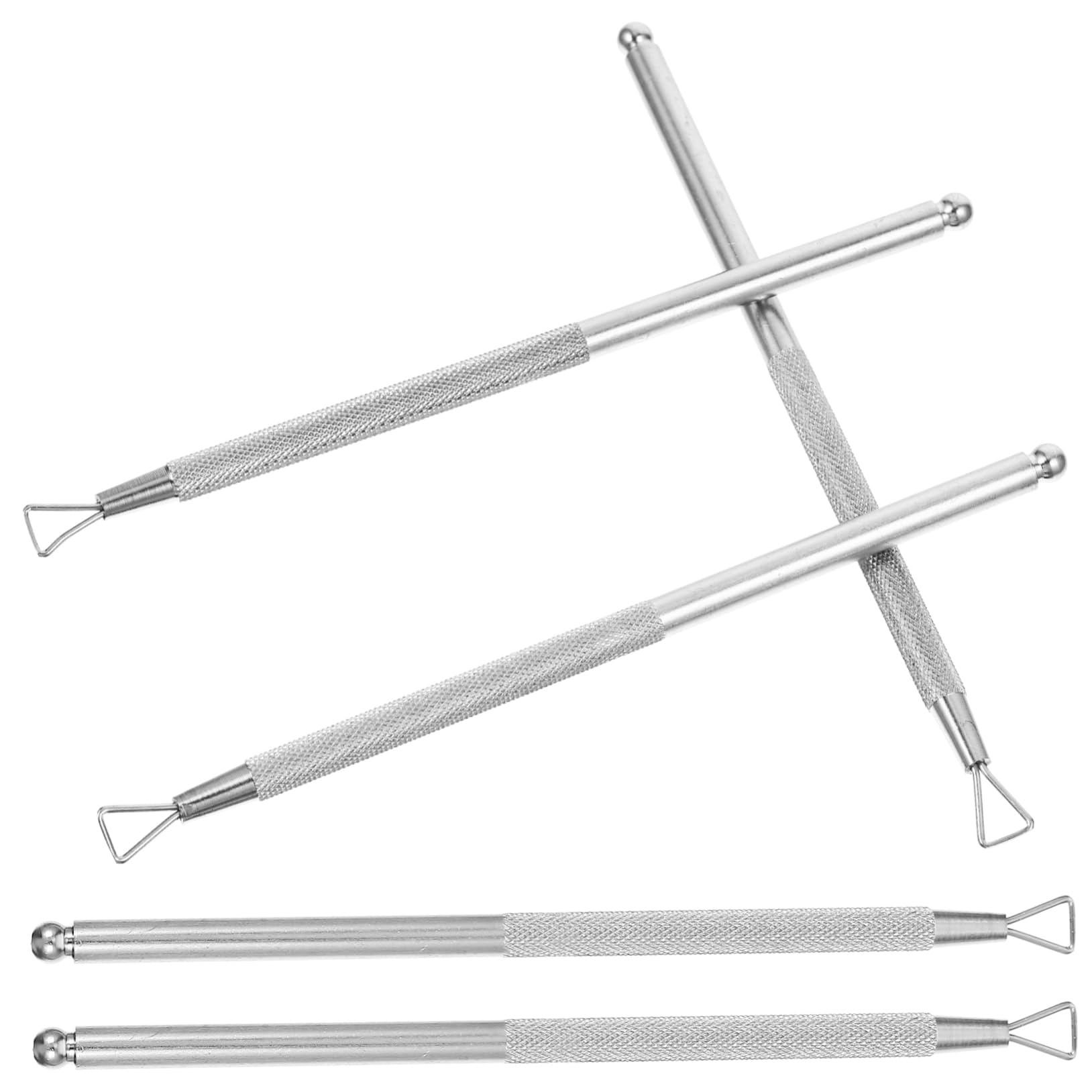 Beatifufu 5pcs Cuticle Pusher Nail Gel Remover Stainless Steel Cuticle Remover Tool Ergonomic Nail Trimmers for Women