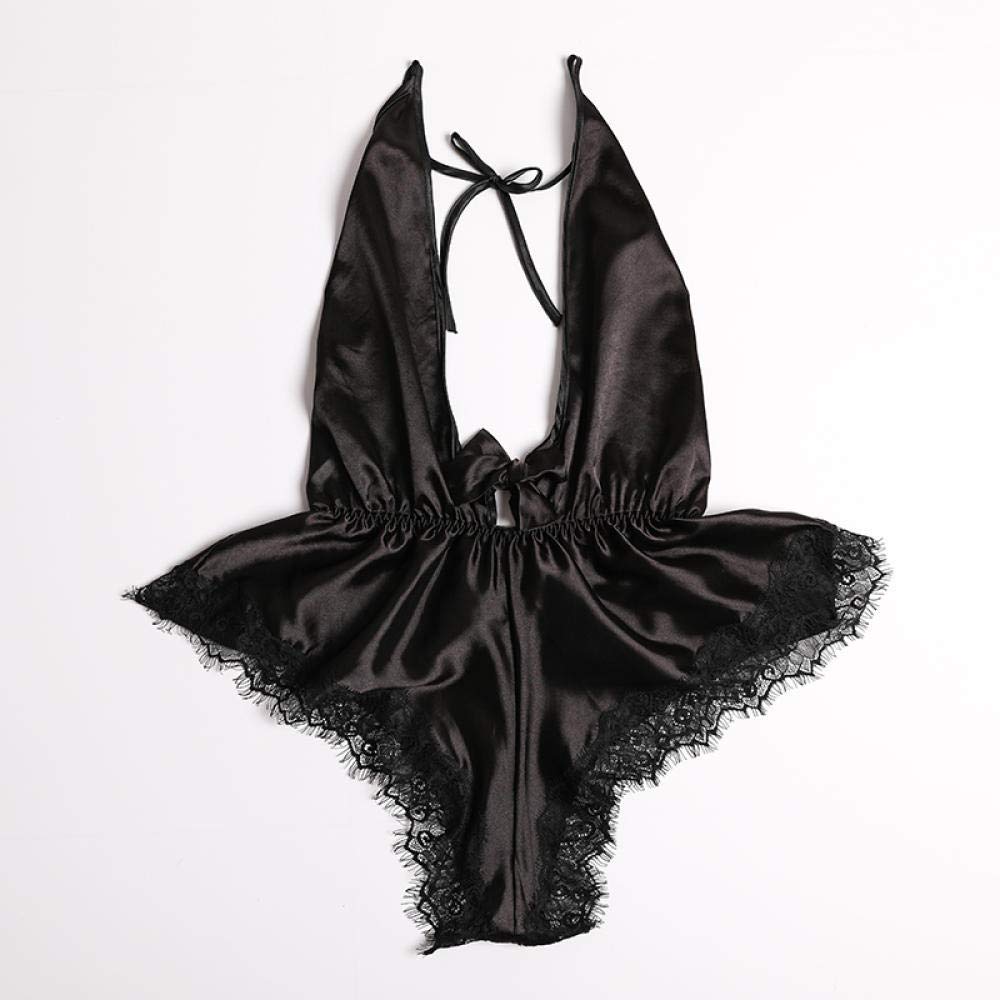 RWRAPS Costumi da Donna Pigiami e Vestaglie da Donna Lingerie Sexy da Donna Lingerie Sexy appassionata Camicia da Notte alla Caviglia (Nero Taglia Unica) (Nero Taglia Unica)