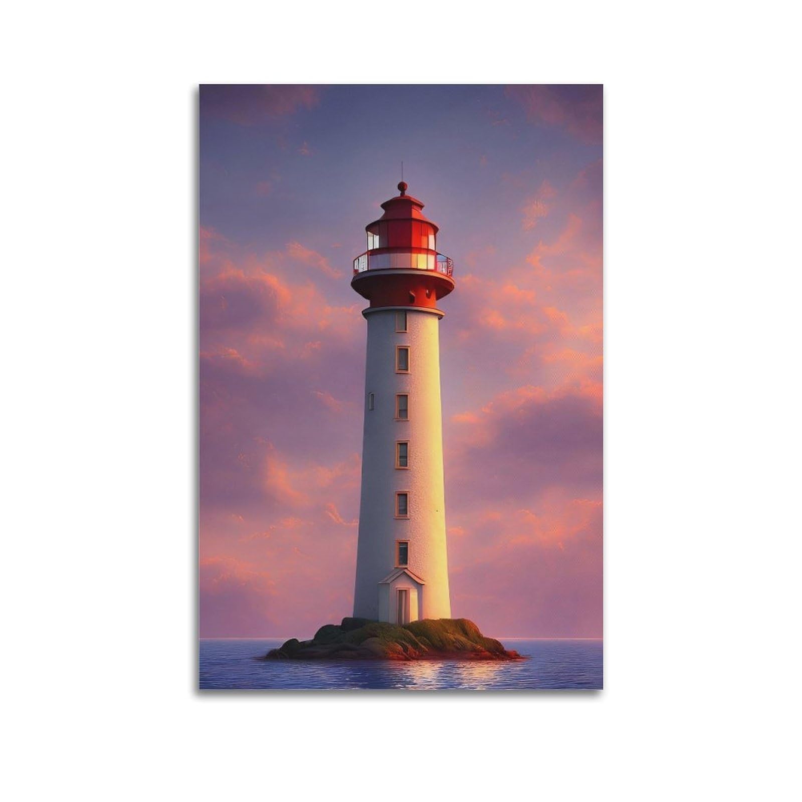 CXHJCA Lighthouse Poster Sunlit Solitude Poster Decorative Painting Canvas Wall Posters And Art Picture Print Modern Family Bedroom Decor Posters 20x30inch(50x75cm)