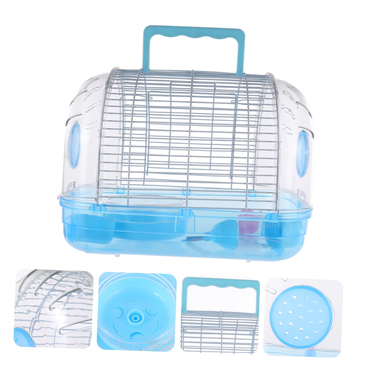 Kisangel Transparenter Bequemes aus Griff mit Hamster Kunststoff Hamsterkäfig zum Tragen Leicht Reinigen Kühles Schlafnest Rattenkäfige Zufällige Farbe und Kleintiere im Freien