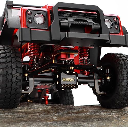Miniatura 2 de GLOBACT Juego de ejes angulares Ackerman de latón para eje delantero y trasero de aluminio 118 TRX4M con bloques de dirección de latón, accesorios