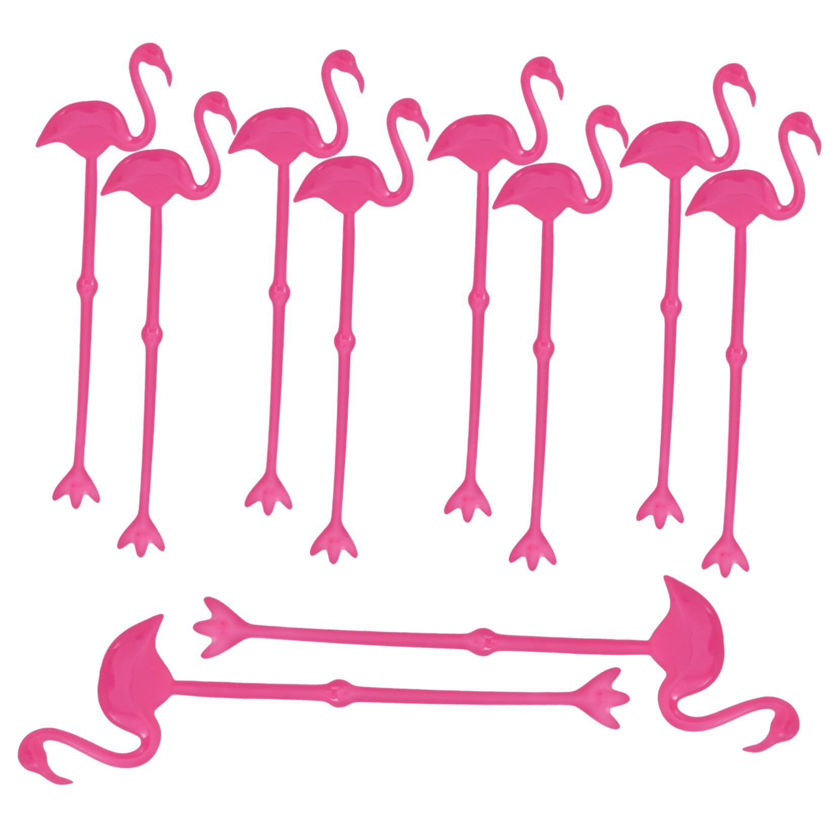 GRIRIW 12Pcs Flamingo Design Drink Muddler Disposable Stirring Rods for Cocktails Beverages Swizzle Sticks for Hawaiian Parties Rosy Muddler for Mixology