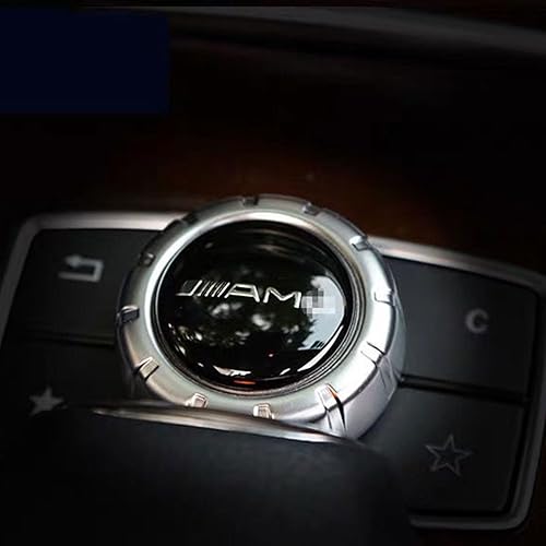 Adhesivos de botón multimedia de control central, calcomanías compatibles con AMG Mercedes-Benz, accesorios brillantes A B E GLK GLA CLA GLE ML GL