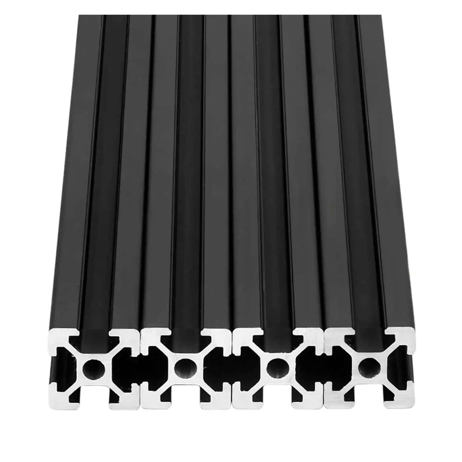 Perfil de extrusión de aluminio 2020 de 20x20 mm, 400 mm de longitud en color negro