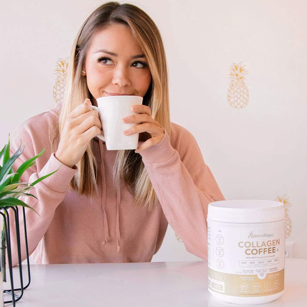 NUTRACOLLAGEN Peptide Protein Powder with Premium Columbian Coffee; Grass-Fed; Keto Friendly, MCT Coconut Oil Powder, Soy Free, Gluten Free, Sugar Free, 40mg Caffeine per Srving; 25 Servings; Original