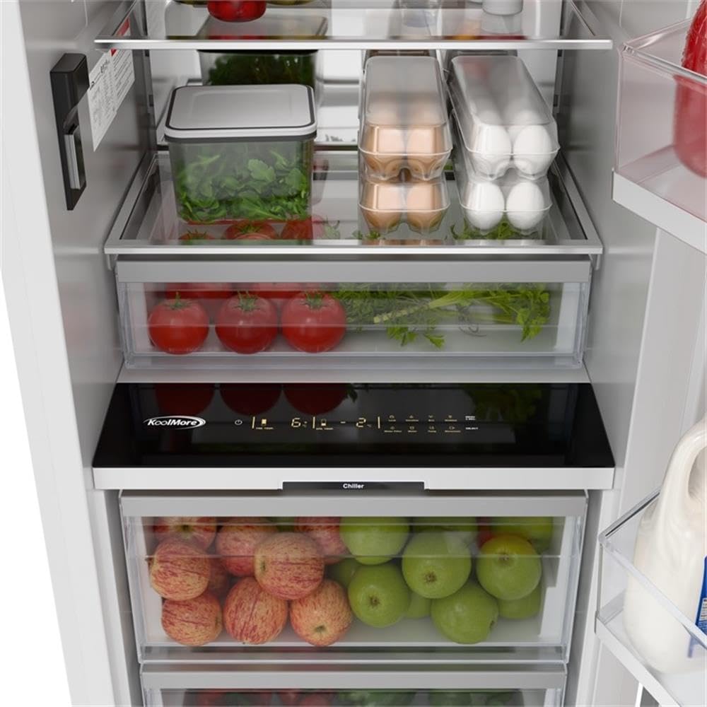 Pemberly Row Reserve Panel Ready Refrigerator & Freezer Combo, 24" Refrigerator + 18" Freezer, Built-In Design, 21.1 Cu. Ft. Capacity, Adjustable Shelves/Soft-Close Drawers, Frost-Free, Energy Star on Fridge.com - View 6