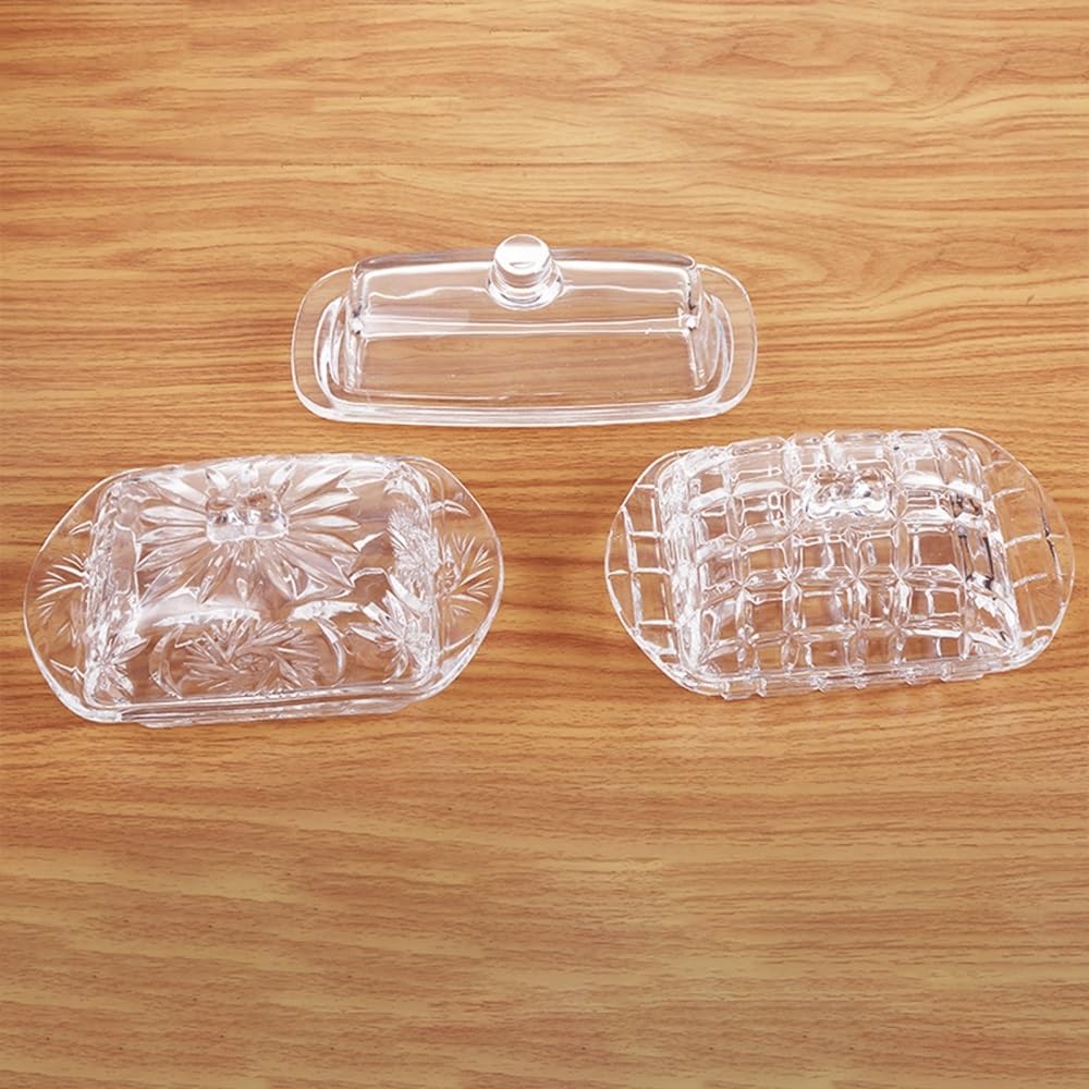 Contenedor de mantequilla Mantequera cuadrada de vidrio transparente con tapa for restaurante, hotel y utensilios cocina