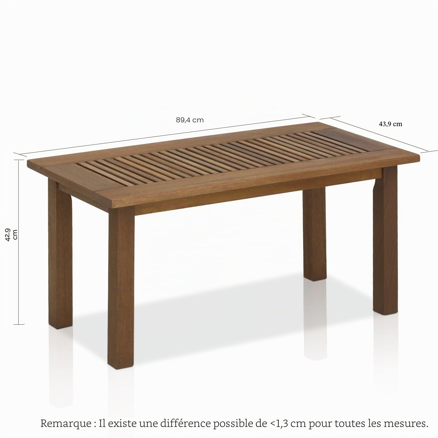 Furinno Tioman Hardwood Table Basse d'Extérieur Teck, Naturel, One Size