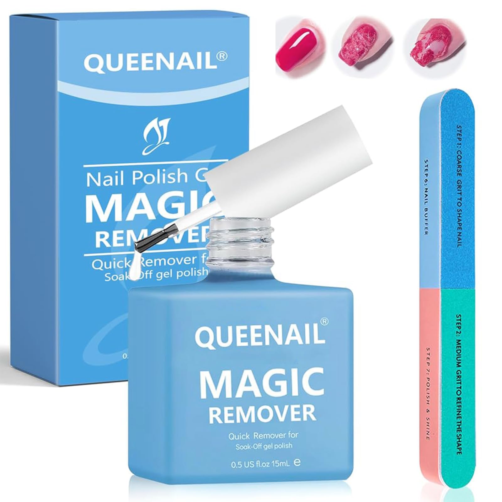 15ml Gel Nagellack Entfernung,Schnell zu Entfernen Gel Nagellack in 3-5 Mins (himmelblau)