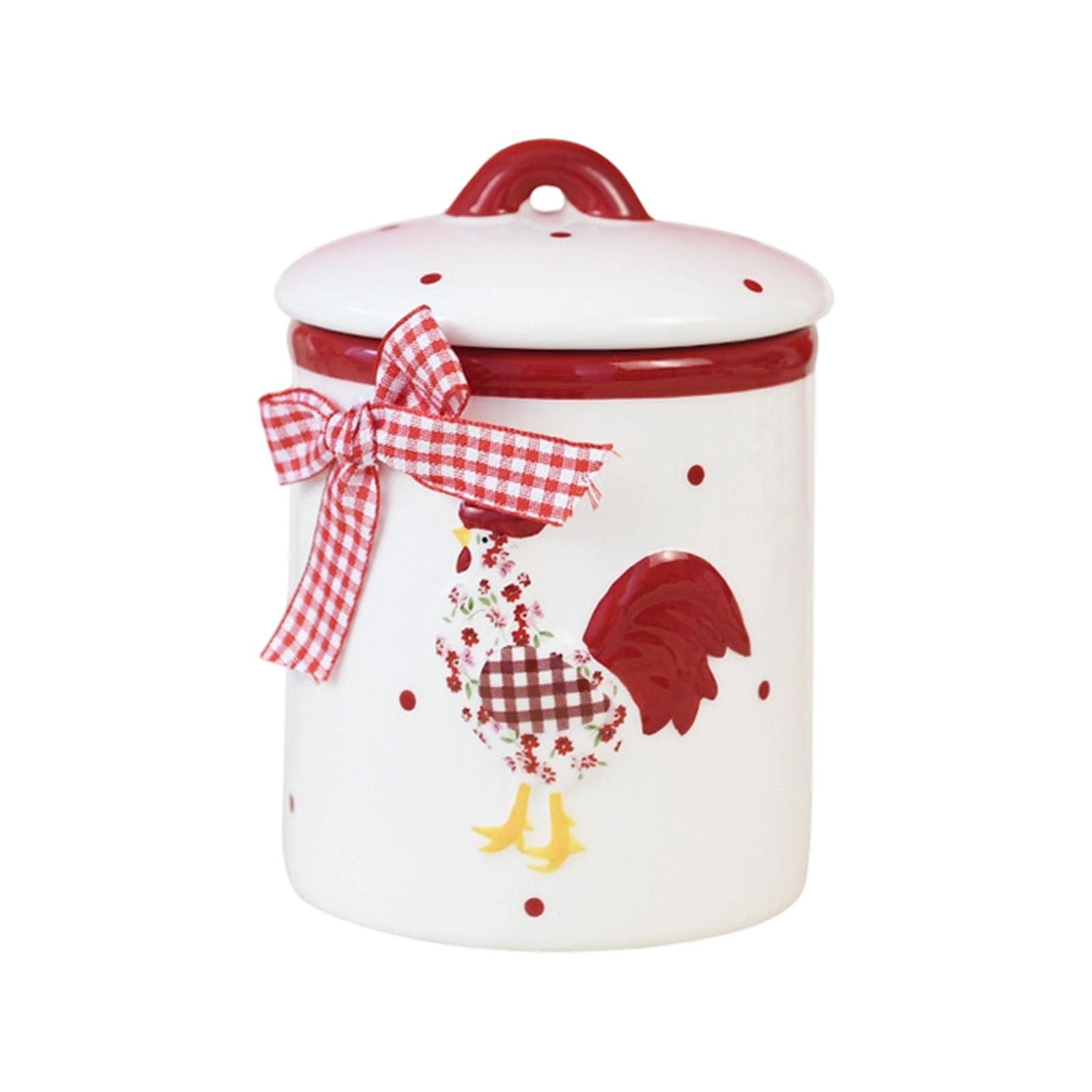 our fave Retro Red Flower Chicken Ceramic Storage Jar Creative Organiser Plate for Kitchen Spices Tea Coffee Sugar Dishwasher Safe Storage Cup