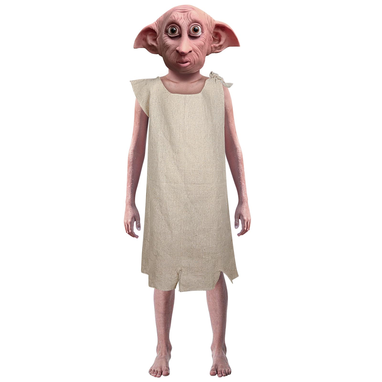 Hqroidd Dobby Costume Dobby Mask Elf Full Head Mask Costume Accessroy Dress up Magical Outfit Halloween Cosplay