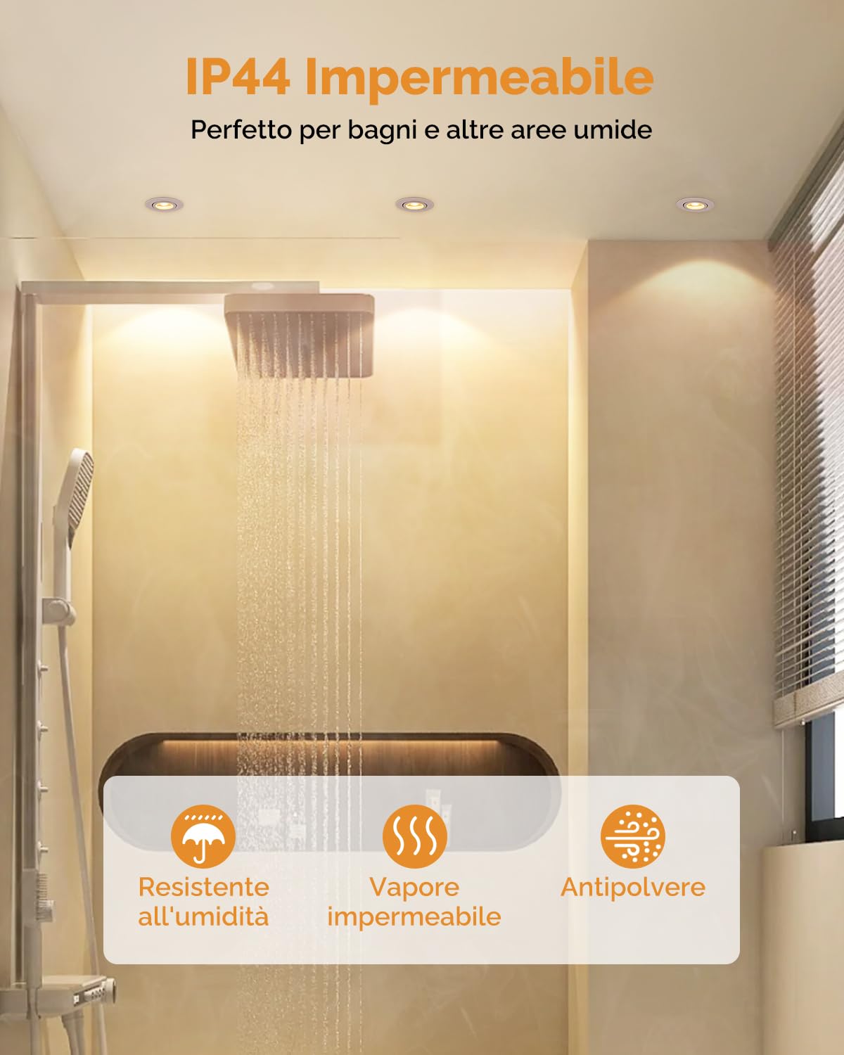 wowatt Faretti LED da Incasso per Cartongesso Dimmerabili 5.5W, Set di 12 | 600LM Luce Calda 2800K Luci da Soffitto Interno Orientabili, IP44 Luci da Soffitto Interno Ultrasottili per Bagno, Foro 68mm