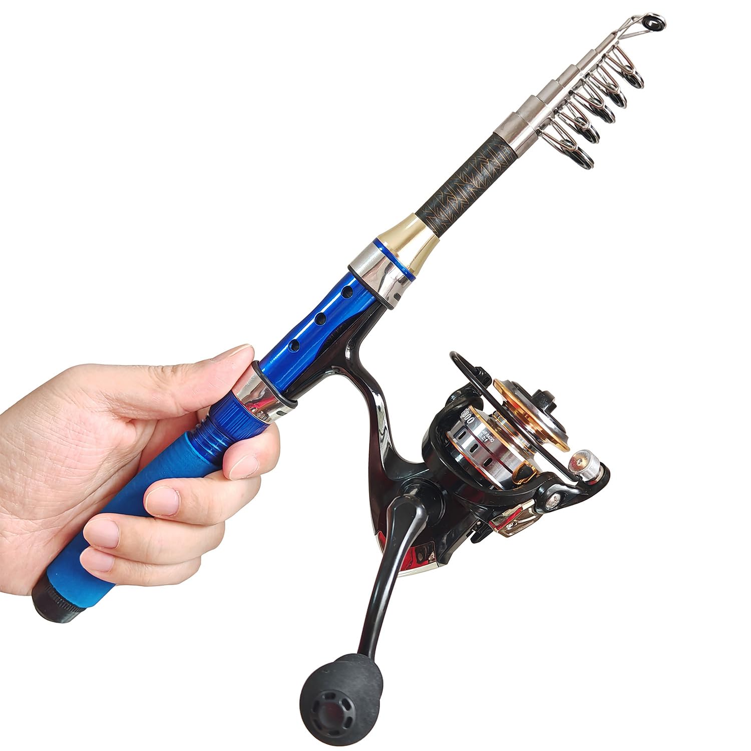 Portable 4.9Ft Telescopic Small Short Fishing Rod and Spinning Reel Combos, Shrink 13in Fishing Pole for All Season Fishing in Rivers, Lakes, Rafts, etc. : Sports & Outdoors