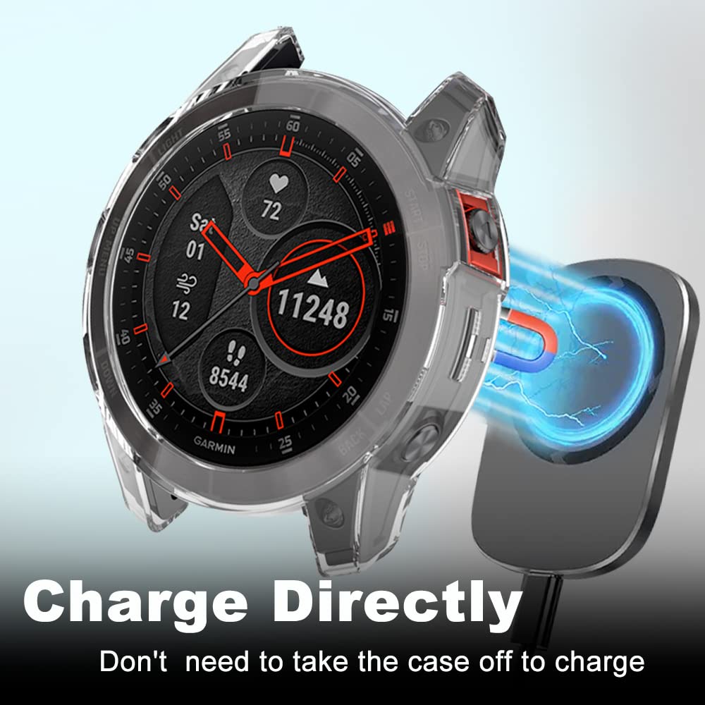 Protezione Totale Per Garmin Epix Gen 2: Custodia Morbida TPU + Pellicola Protettiva Trasparente – Antigraffio E Urti, Accessorio Stile
