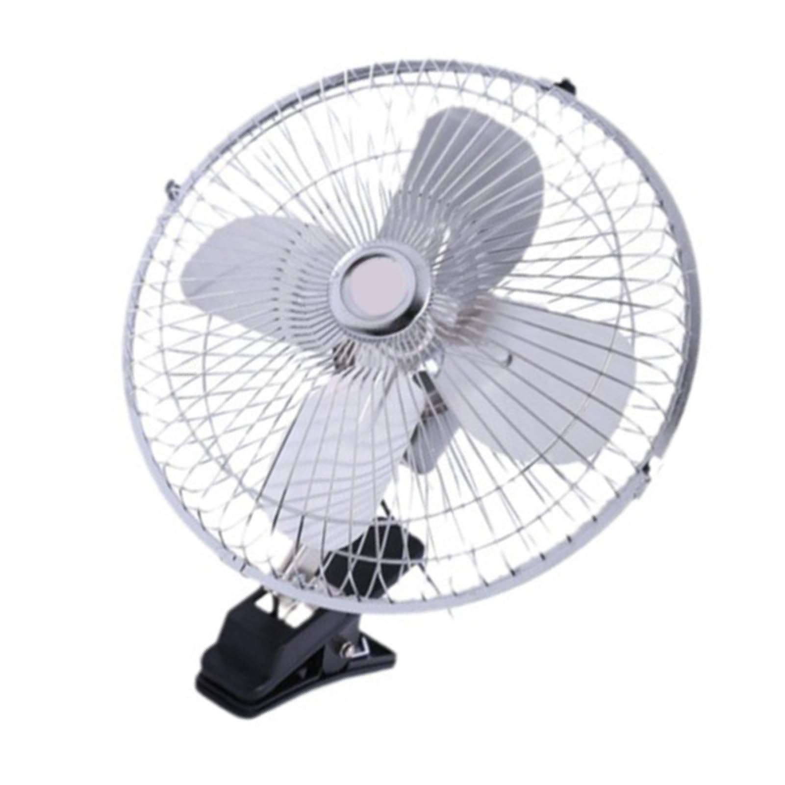 Ventilador de Coche de 10 Pulgadas, 12 V, 4 aspas, rotación automática, Ventilador de refrigeración con Clip y Enchufe para Encendedor de Cigarrillos para Coche, Minivan, SUV (12V)