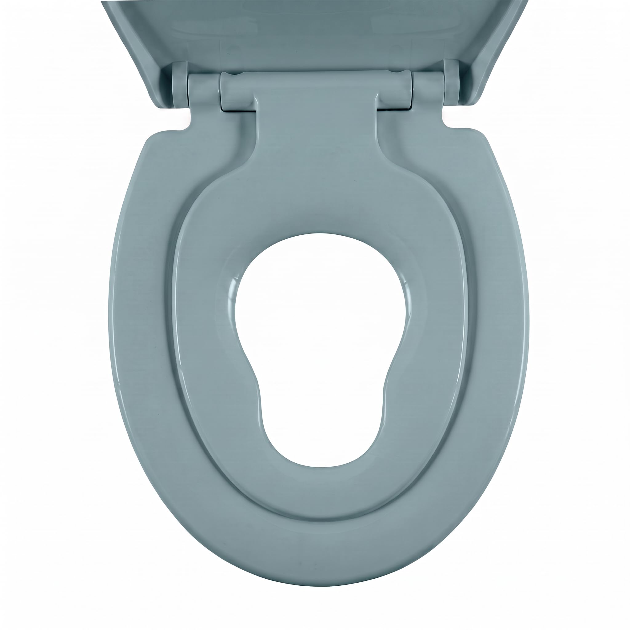 AQUALONA® Duroplast Toilet Seat – Oval Shaped, Soft Close - Ceramic Appearance - One Button Hinge Release for Quick Cleaning, Easy Install (Blue Family Seat) — image 1