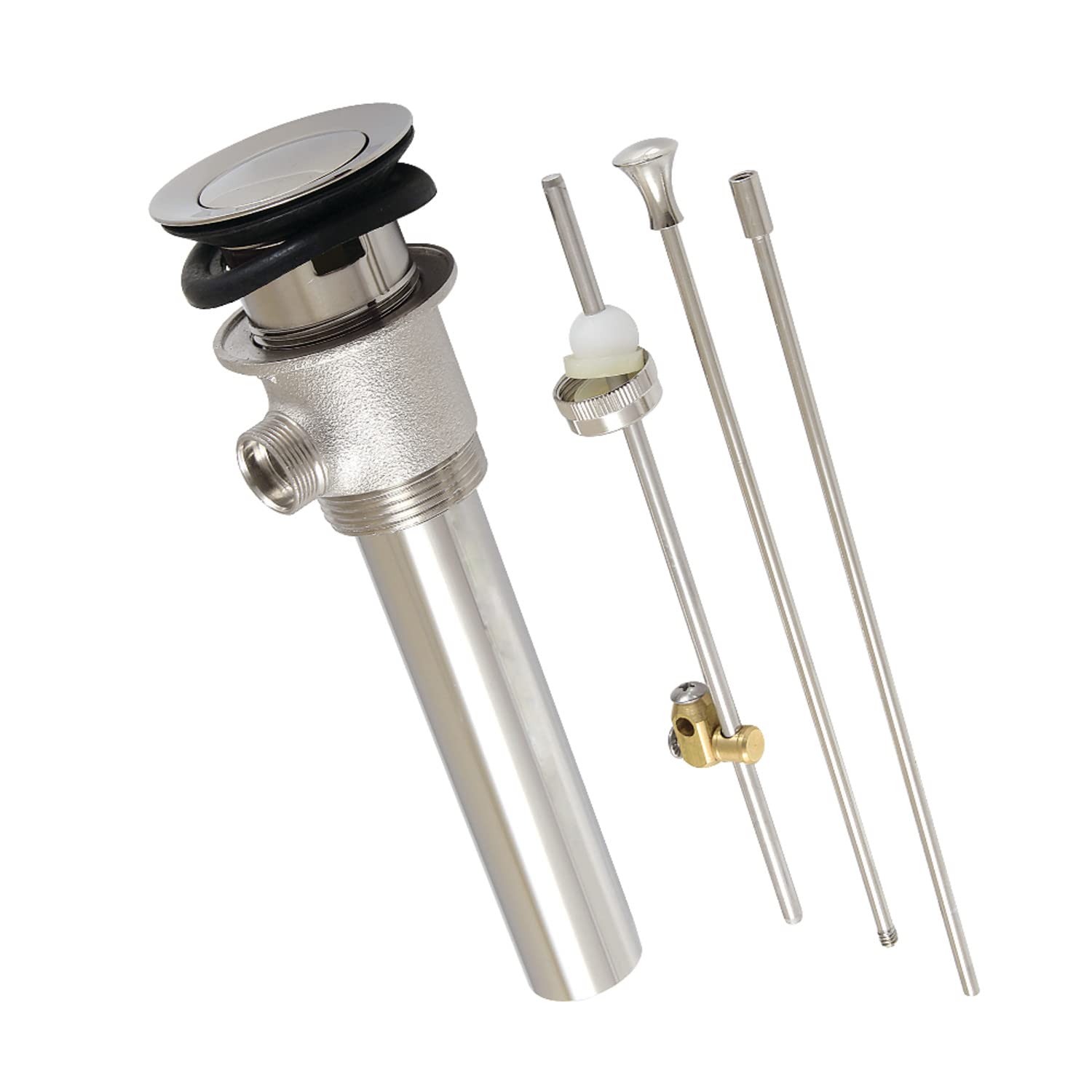 Drenaje de latón Kingston Brass KBT2126 con varilla extra larga y desbordamiento