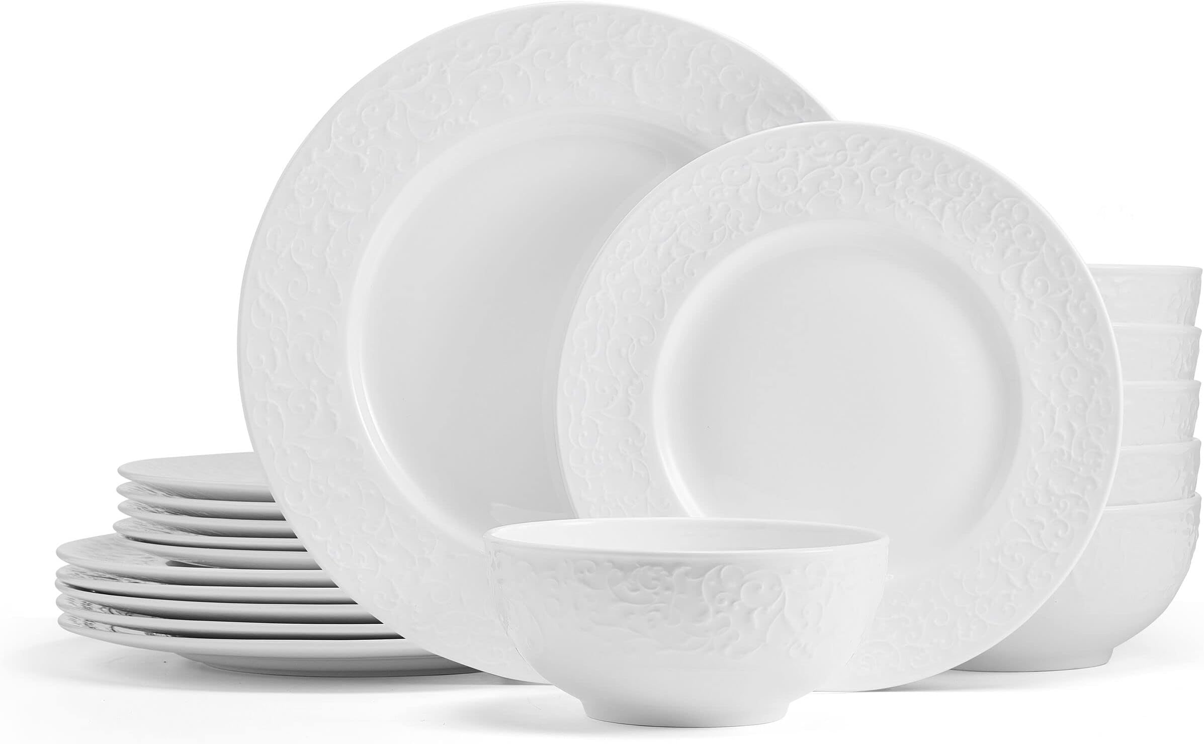 Amazon.com | Mikasa Taryn Bone China Lightweight Chip Resistant 16 ...