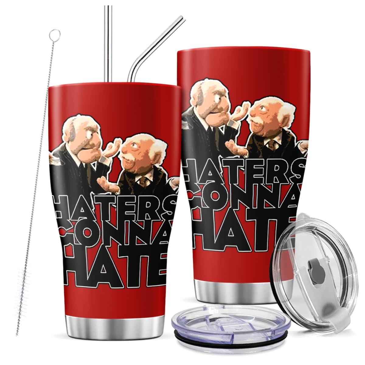 BLOSSOMFLORE Tumbler 30 Oz Statler Stainless And Steel Waldorf Coffee Haters with Lid and Straw Gonna Insulated Hate Travel Tea