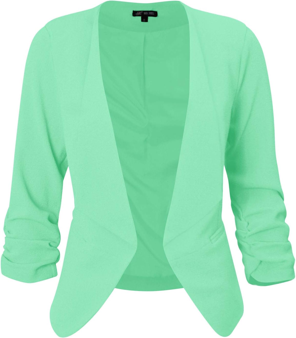 Michel Women's Open Front Draped Asymmetric Work Blazer Jacket