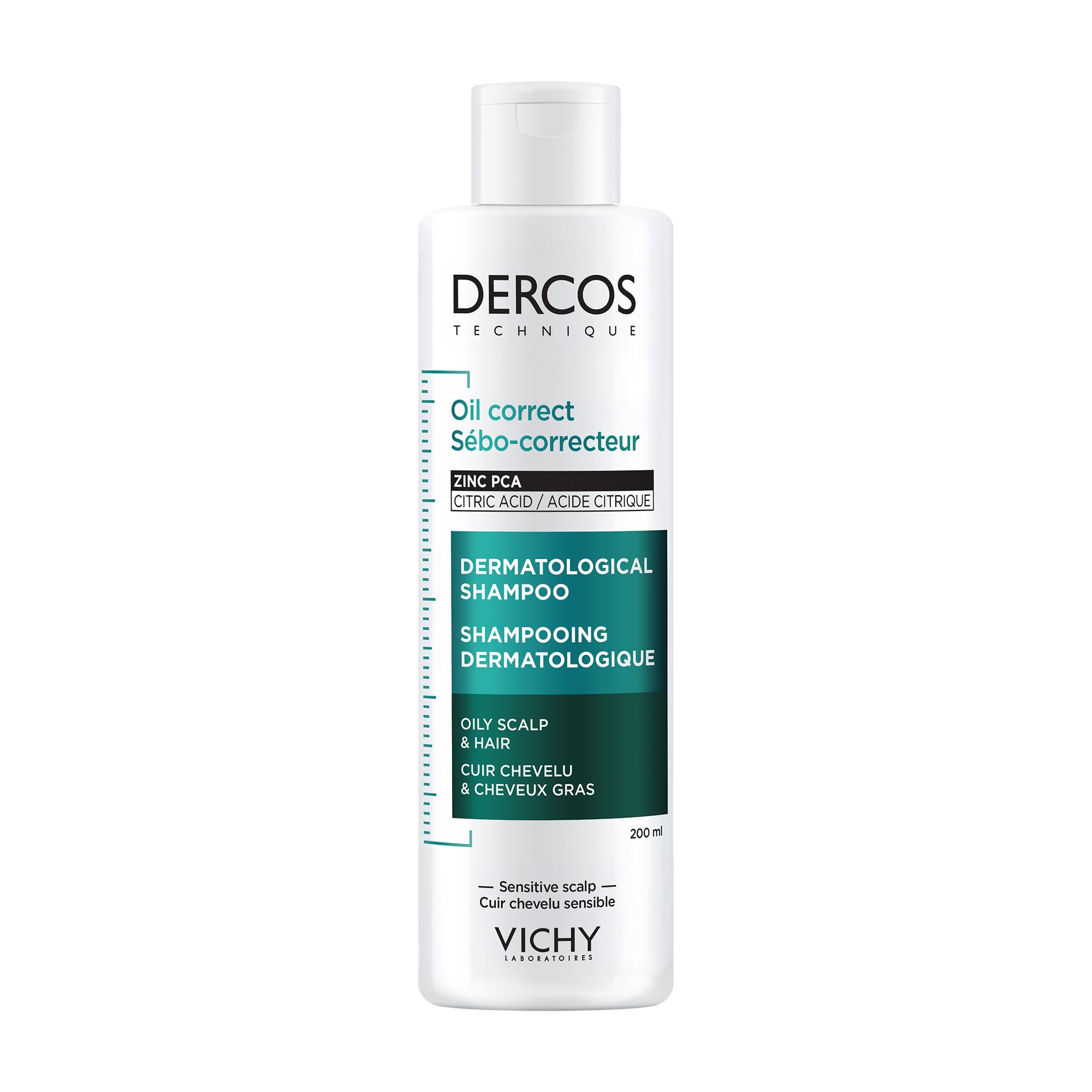 Vichy Dercos Oil Correct Purifying Shampoo for Oily Greasy Scalp, 200ml