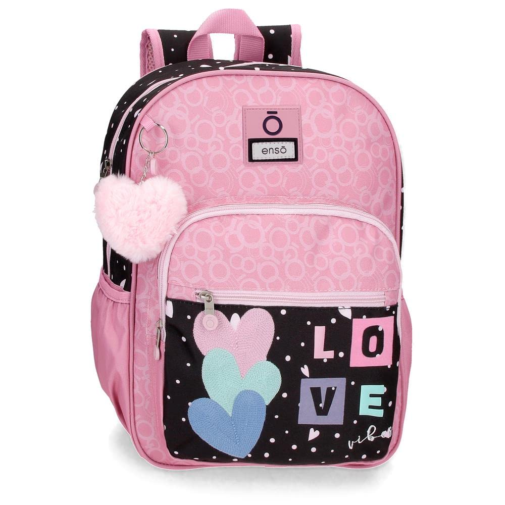 Enso Love Vibes Mochila Escolar Rosa 30x38x12 cms Poliéster 13,68L