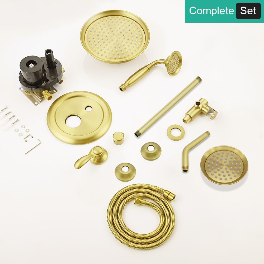 All components of the Homekicen Dual Shower System laid out