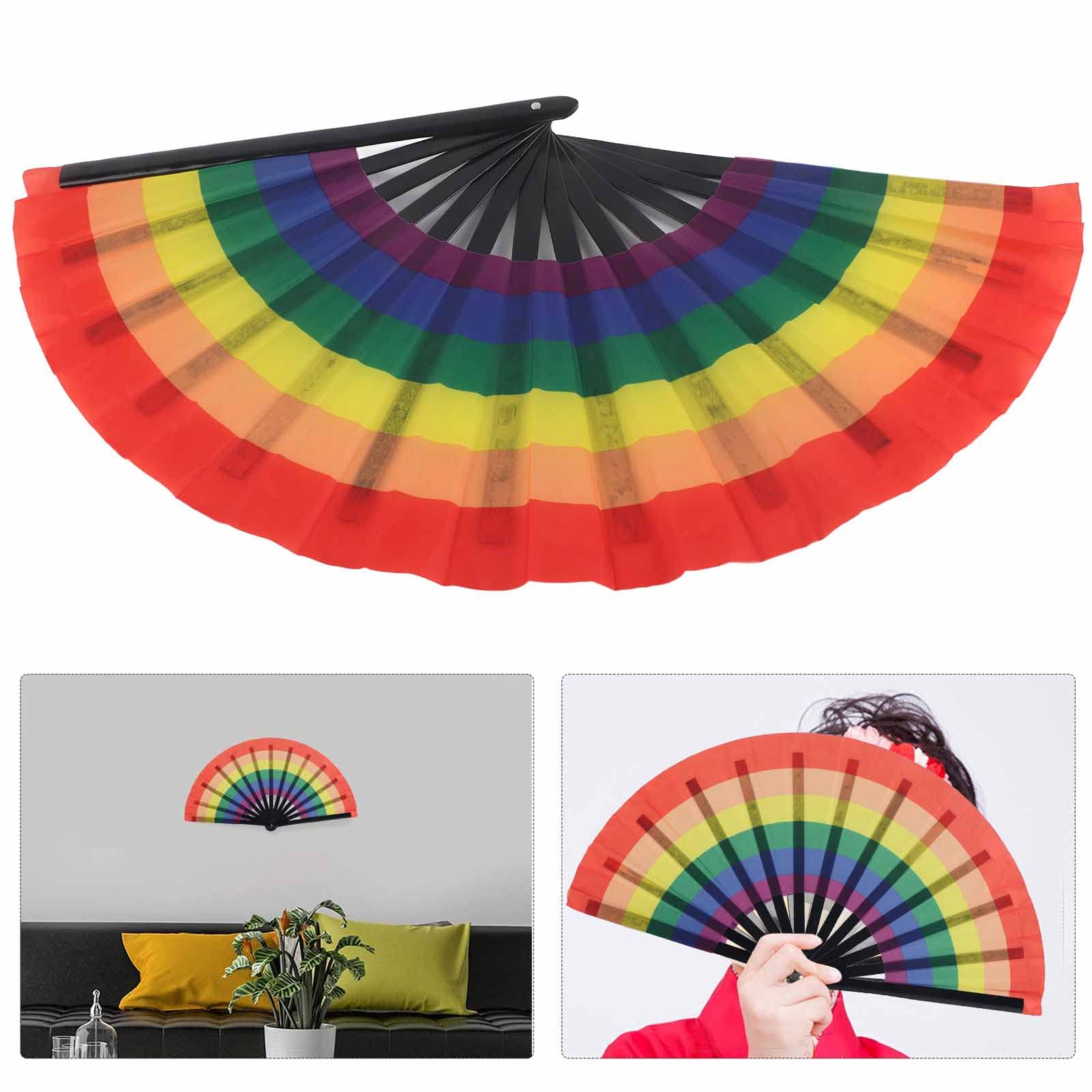 Lawei Regenbogen Faltfächer - 22,9 Cm Bunte Handfächer Für Pride, Partys & Sommer