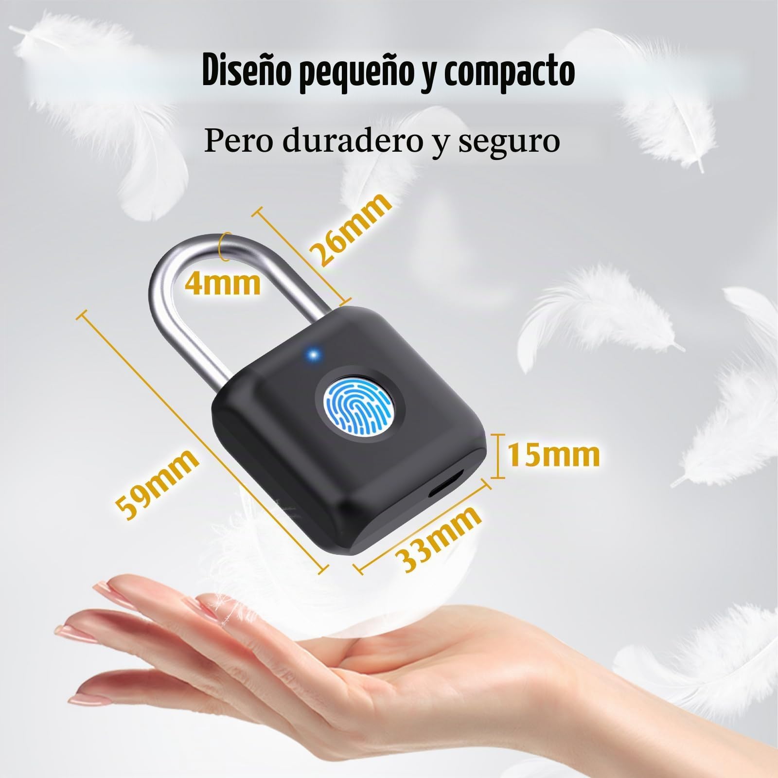 Anweller Anweller Smart Lock - Candado biométrico con huella dactilar