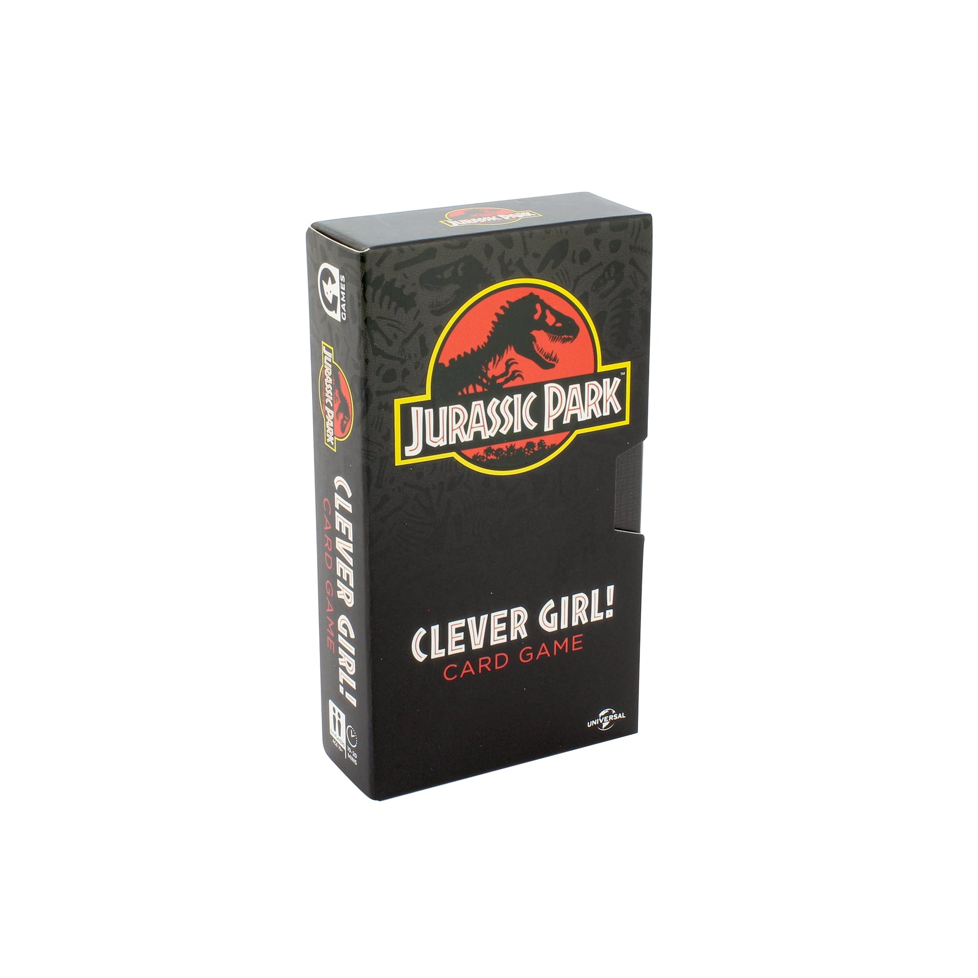 Ginger Fox Jurassic Park Clever Girl! Mini Card Game | Officially Licensed Hidden Movement Strategy Game | Warden vs Velociraptors Dinosaur Family Party Game | For Ages 10+
