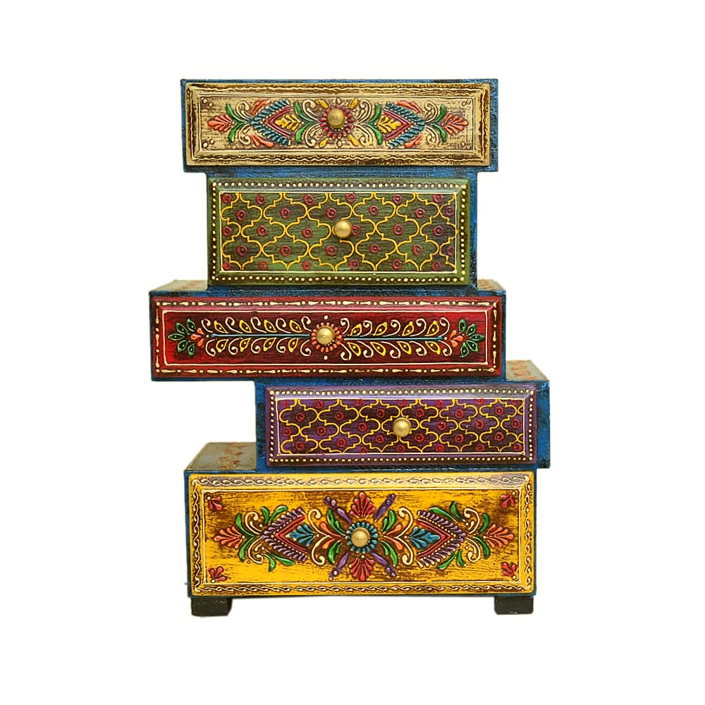 Handcrafted Wooden Chest of Drawers – Ethnic Rajasthani Design-image-49