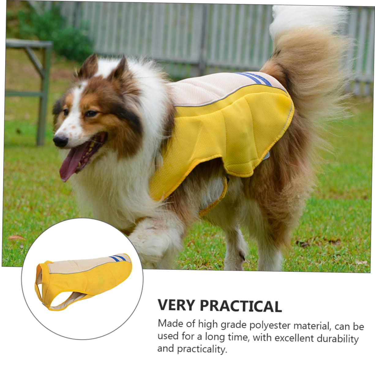 Gilet Rafraîchissant pour Chien, Anti-surchauffe, Jaune XL en Polyester