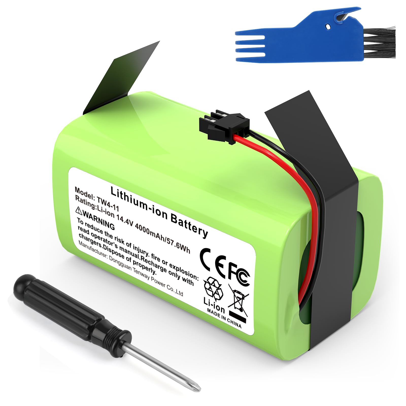 LabTEC 14.4V 4000mAh TW4-11 batteria di ricambio per Eufy RoboVac 11S 12 15C 30C G20, batteria al litio per Ecovacs Deebot N79S DN622 Cordlss hoover + 1 cacciavite + 1 spazzola