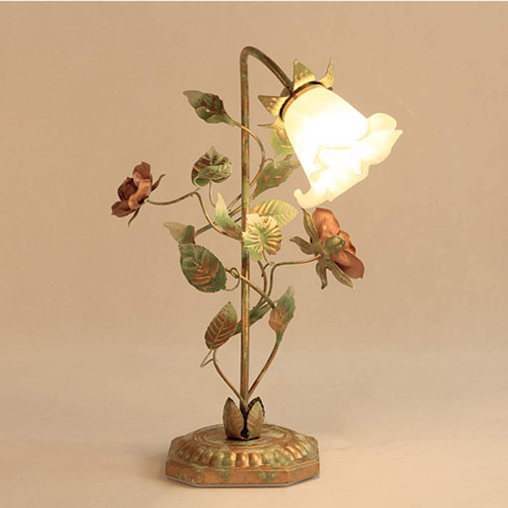Romantyczna różana lampa stołowa w stylu Retro Art Stained Glass'ego witraż w stylu retro lampa na biurko duszpasterska kwiatowa lampka nocna do salonu kawiarnia zagłówek sypialni oprawa