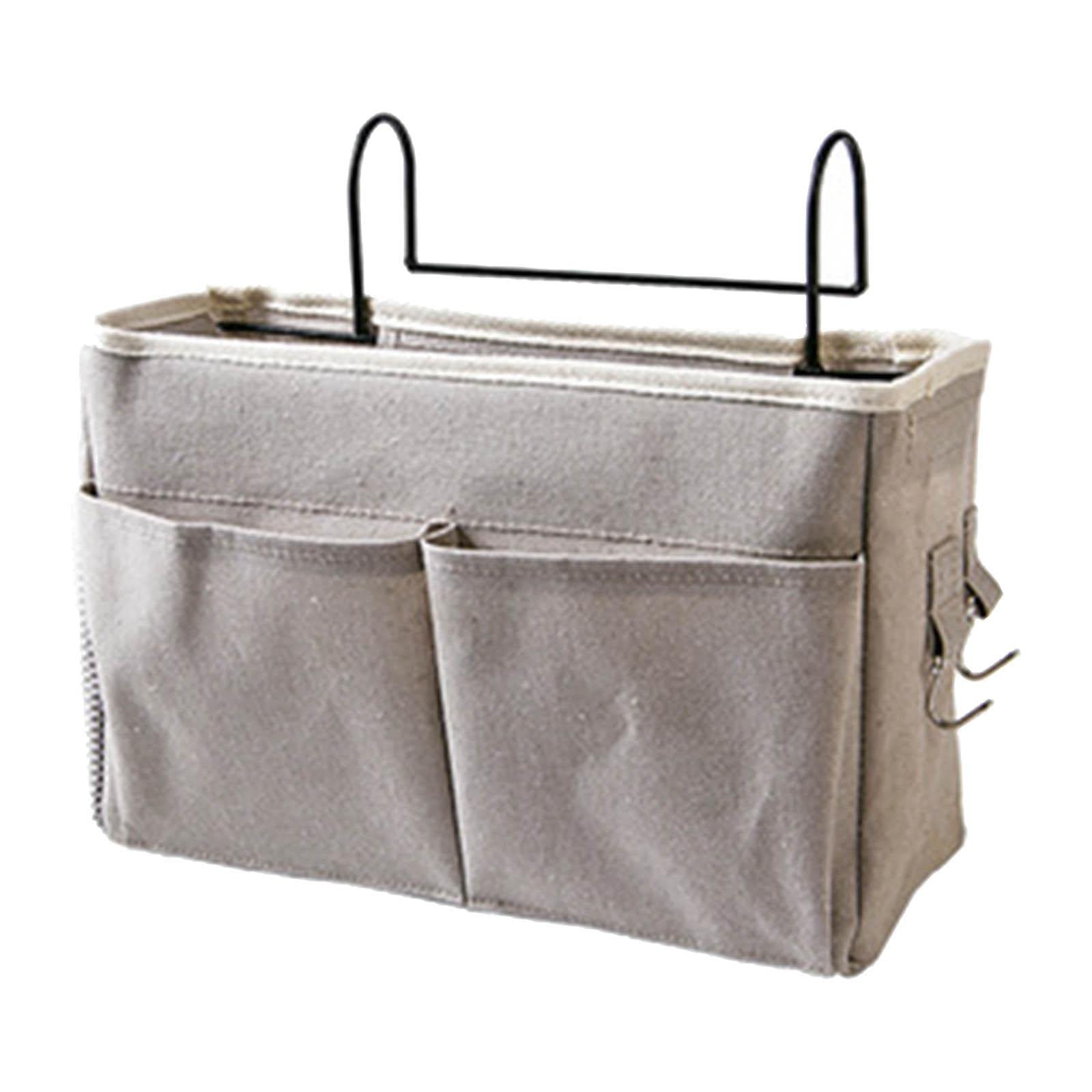 BNF Bedside Caddy Storage Bag for College Dorm 2 Side Hooks Pockets Gray | Home & Garden | Furniture | Slipcovers | 1 Piece Bedside Caddy Storage Organizer1 Piece Iron Shelf-image-43