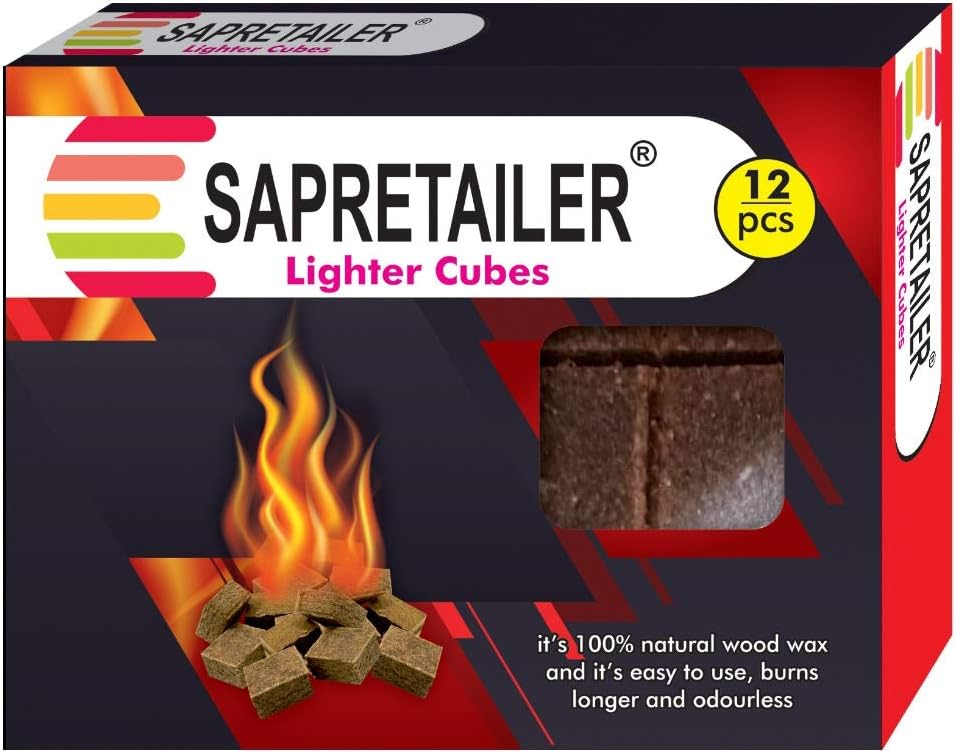 SAPRETAILER Fire Starter Cubes Lighter Blocks for Barbecue Charcoal Briquettes (Set of 3)