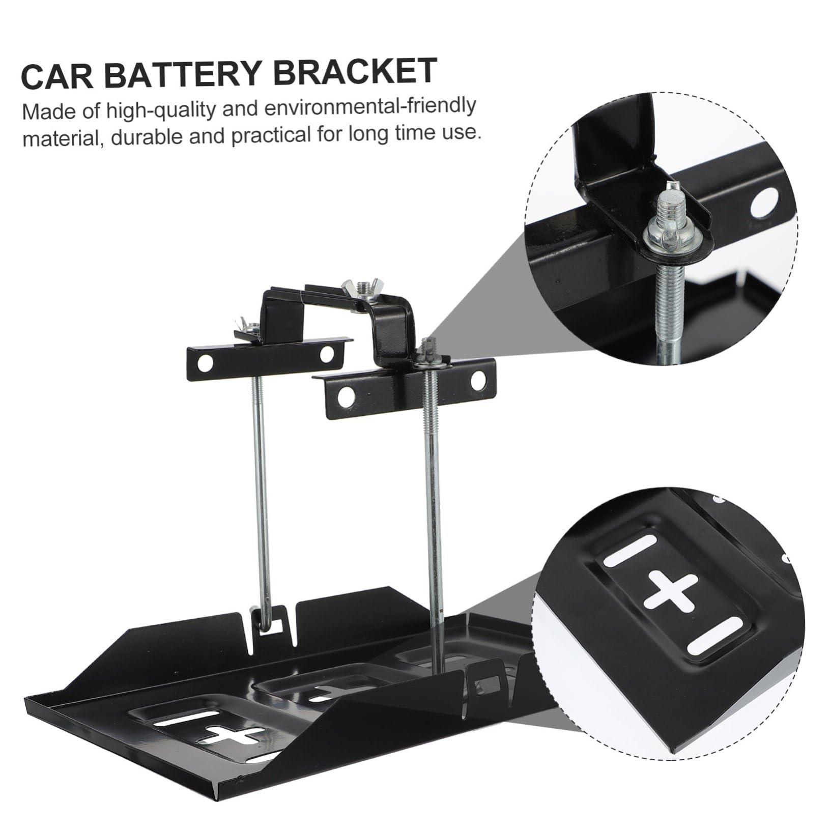 Abaodam Support De Batterie Automobile Pour Fixation De Batterie Voiture Support De Rangement De Voiture