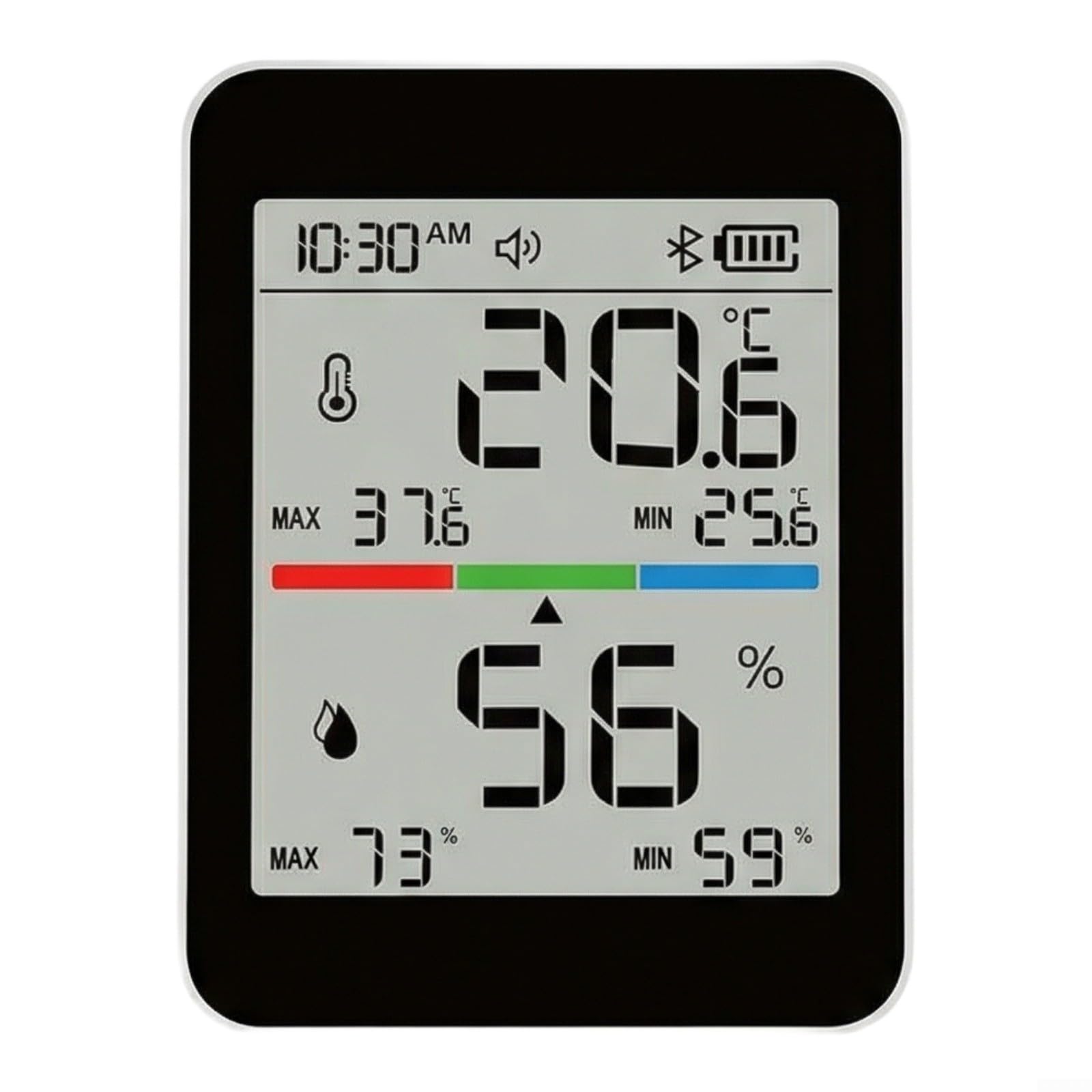 Termoigrometro Intelligente Per Monitoraggio Interno Con LCD 3,3 Pollici Display Temperatura E Umidità In Tempo Reale, Controllo App Con Funzione Allarme E Supporto Magnetico