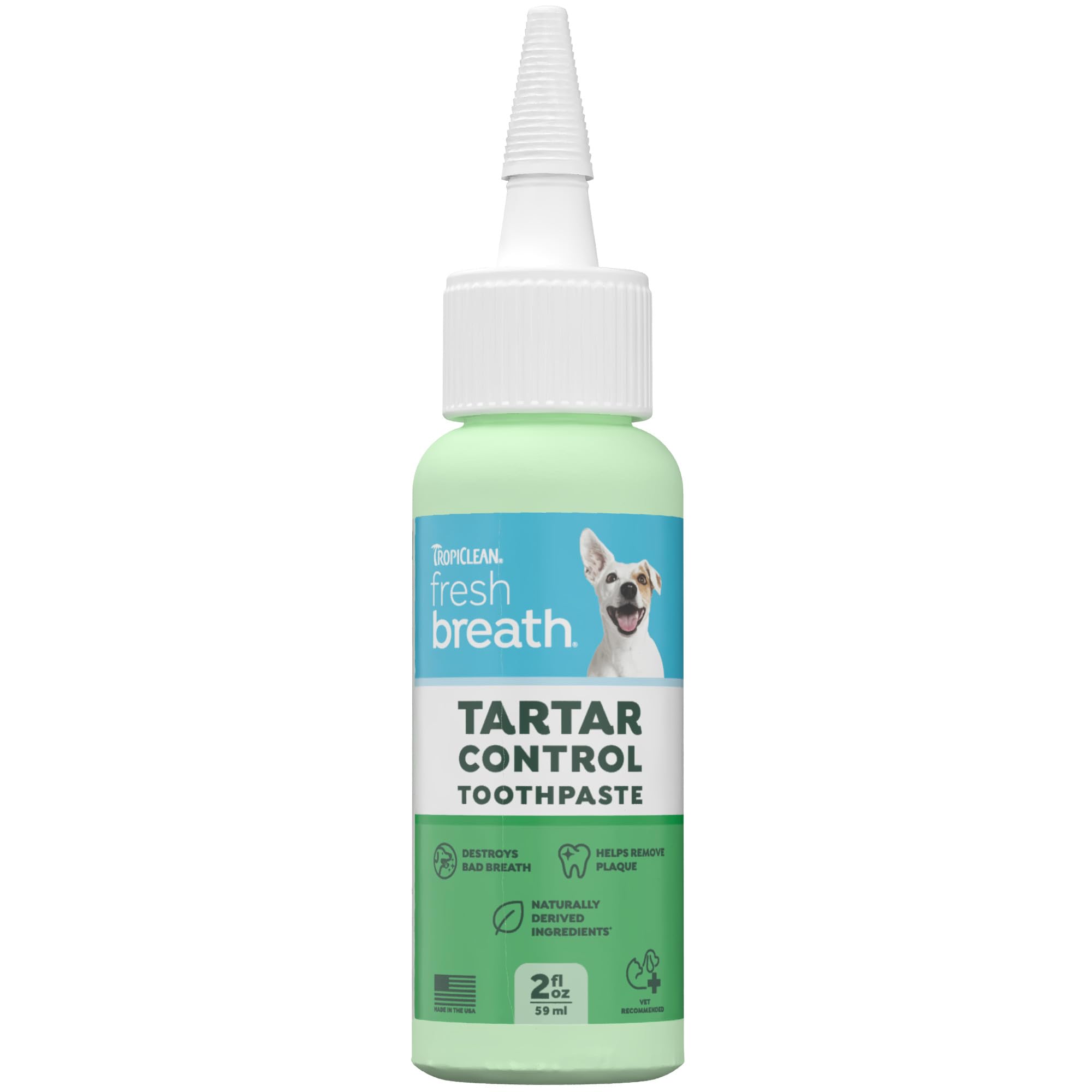 Fresh Breath von TropiClean Brushing Dental & Oral Care Gel für Hunde & Katzen, 59ml, entfernt Zahnbelag & Zahnstein