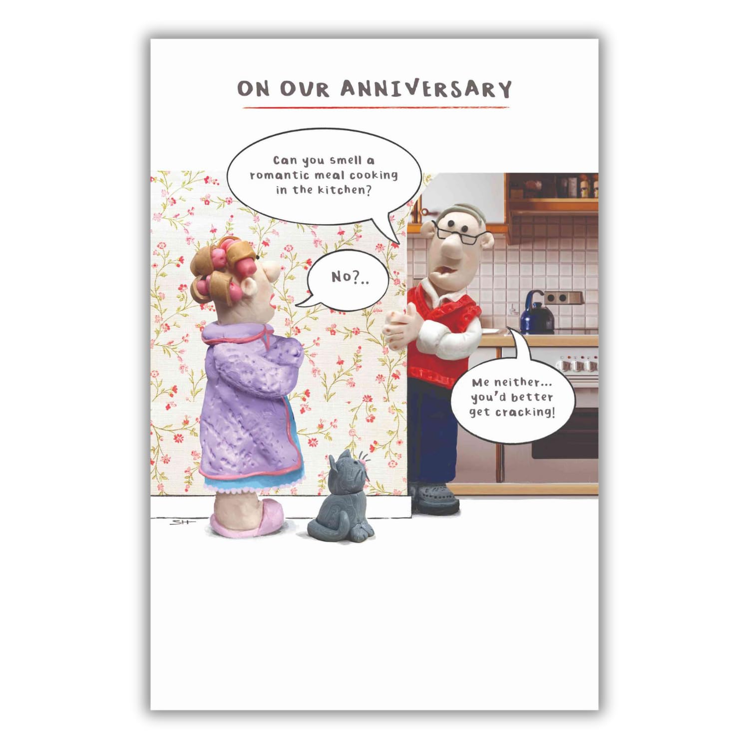 Model Family Our Anniversary Card, Husband Looking for Dinner!, Funny Anniversary Card Husband and Wife, Multi-Coloured
