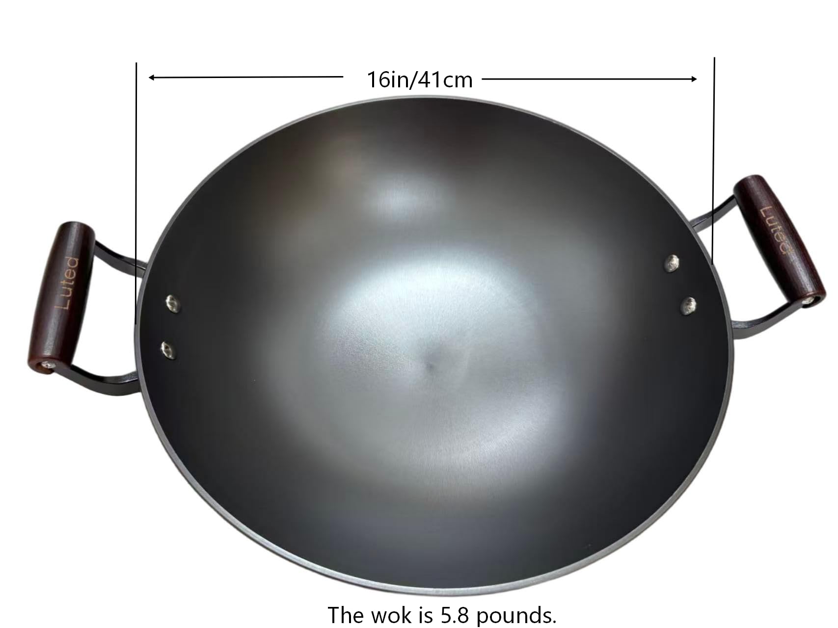 Authentic Cast Iron Wok - 16 Inch Stir-Fry Pan -4 Authentic Cast Iron Wok - 16 Inch Stir-Fry Pan -4