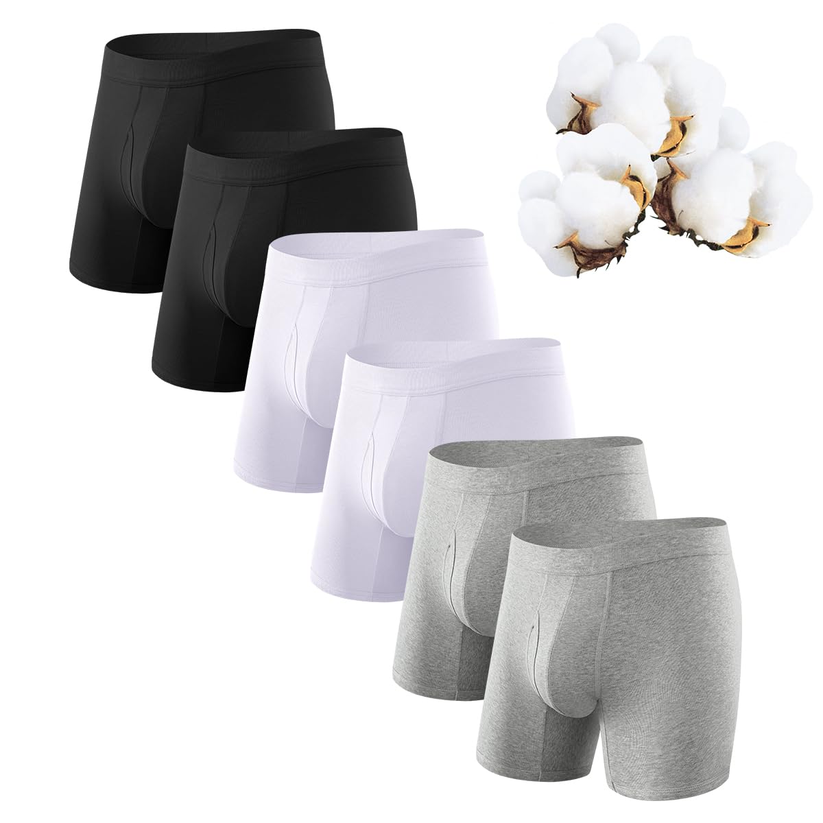 Arjen Kroos Calzoncillos Hombre Boxer - Abertura Funcional en la Entrepierma - Boxers Hombre Pack (Pack de 6)