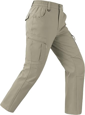 Mens Hiking Pants Waterproof Cargo Work Pants Lightweight Nylon Quick Dry Outdoor Travel Pants 6 Pockets