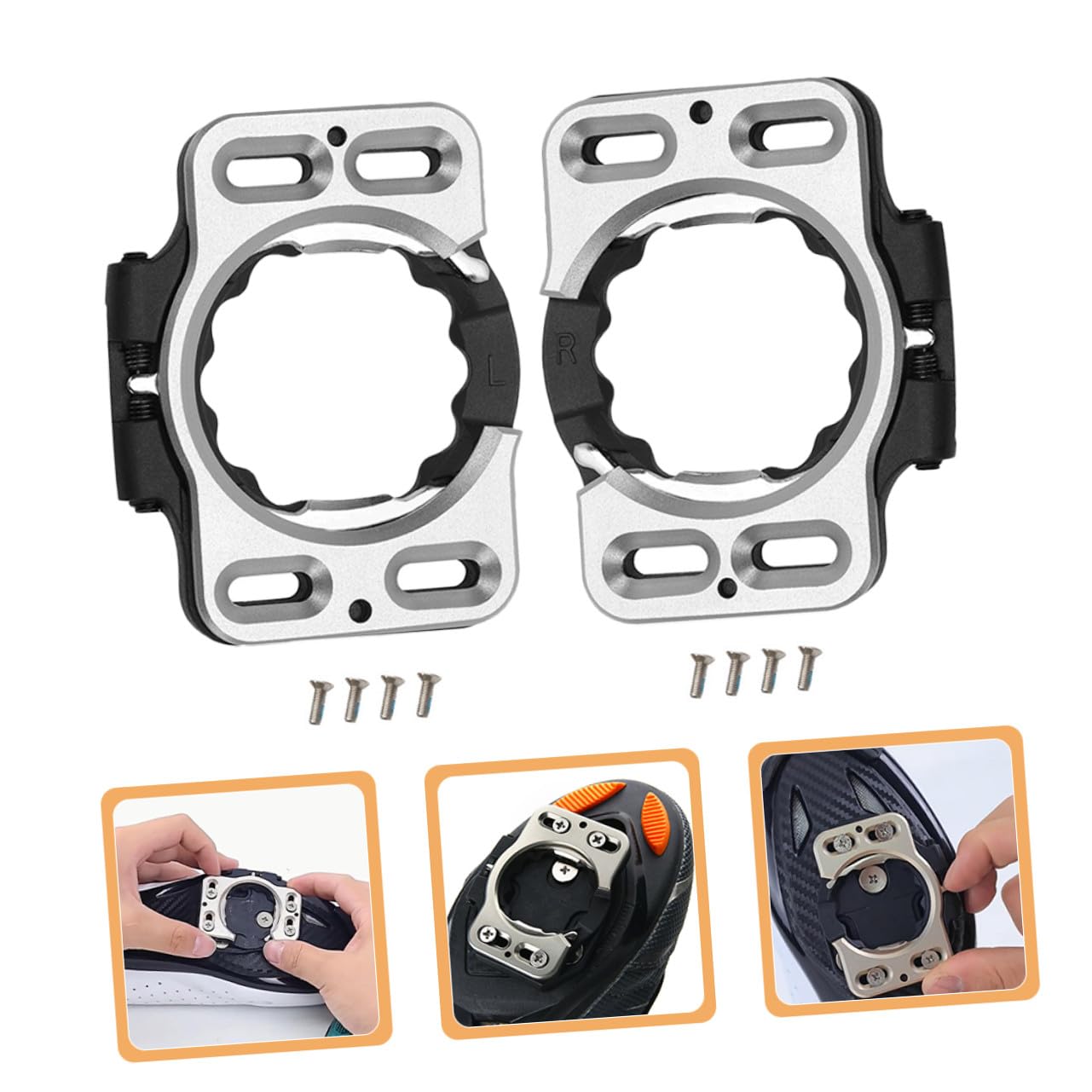 2pezzi Tacchette Per Bici Da Strada Sgancio Rapido Accessori Per Scarpe Da Ciclismo Copriscarpe Per Bicicletta Copritacchette Per Bicicletta Fermo Per Movimento Bici Adattatore Per