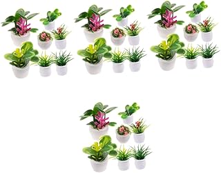 TOYANDONA 28 Piezas Modelo de Maceta bonsáis Artificiales Flores Artificiales Verdes Artificial Plants maquetas construccion decoración Plantas Artificiales Mesa de Juguete Planta Falsa Mini
