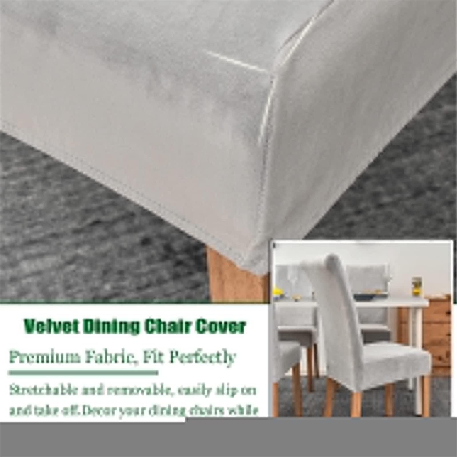 Coprisedia con Schienale Elasticizzate, Copertura della Sedia, Coprisedili da Pranzo Antiscivolo Rimovibile, Fodere Sedie con Schienale, Decorazione per Matrimoni, Banchetti (Set di 6,Grigio chiaro)